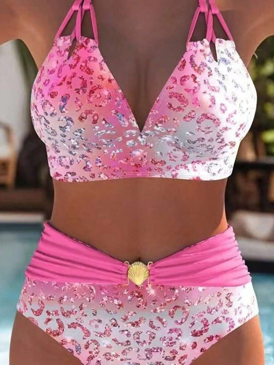 Women Swimwear Beach Suit Swimming Costume Summer Beach Festival Vacation Travel Fashion Elegant Exquisite Two Piece Bikini Set