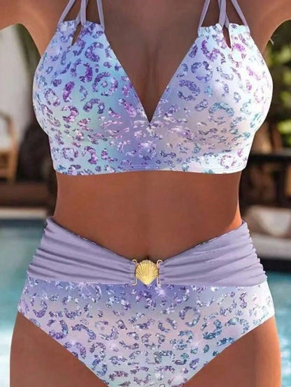 Women Swimwear Beach Suit Swimming Costume Summer Beach Festival Vacation Travel Fashion Elegant Exquisite Two Piece Bikini Set