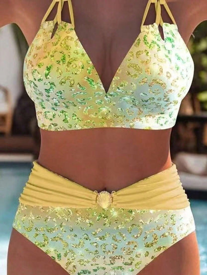 Women Swimwear Beach Suit Swimming Costume Summer Beach Festival Vacation Travel Fashion Elegant Exquisite Two Piece Bikini Set