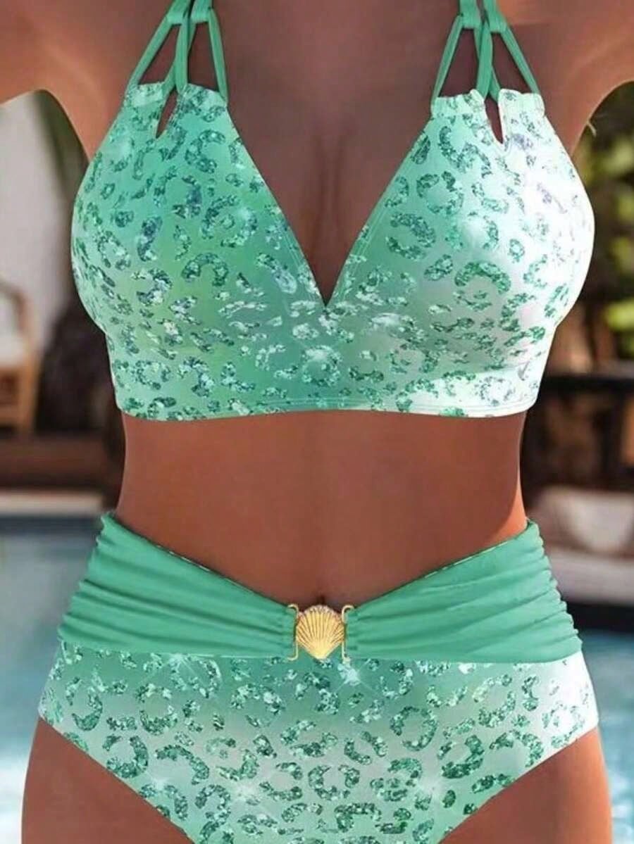 Women Swimwear Beach Suit Swimming Costume Summer Beach Festival Vacation Travel Fashion Elegant Exquisite Two Piece Bikini Set