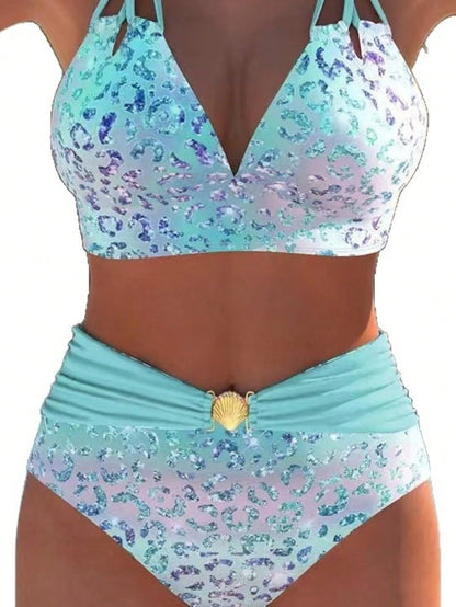 Women Swimwear Beach Suit Swimming Costume Summer Beach Festival Vacation Travel Fashion Elegant Exquisite Two Piece Bikini Set