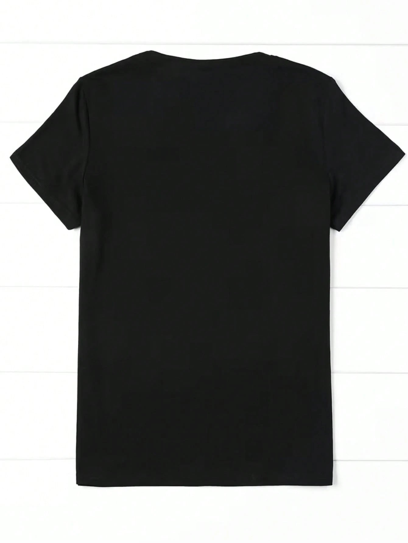 Women T Shirt Orange And Black Football Print Short Sleeve Round Neck Casual Wear
