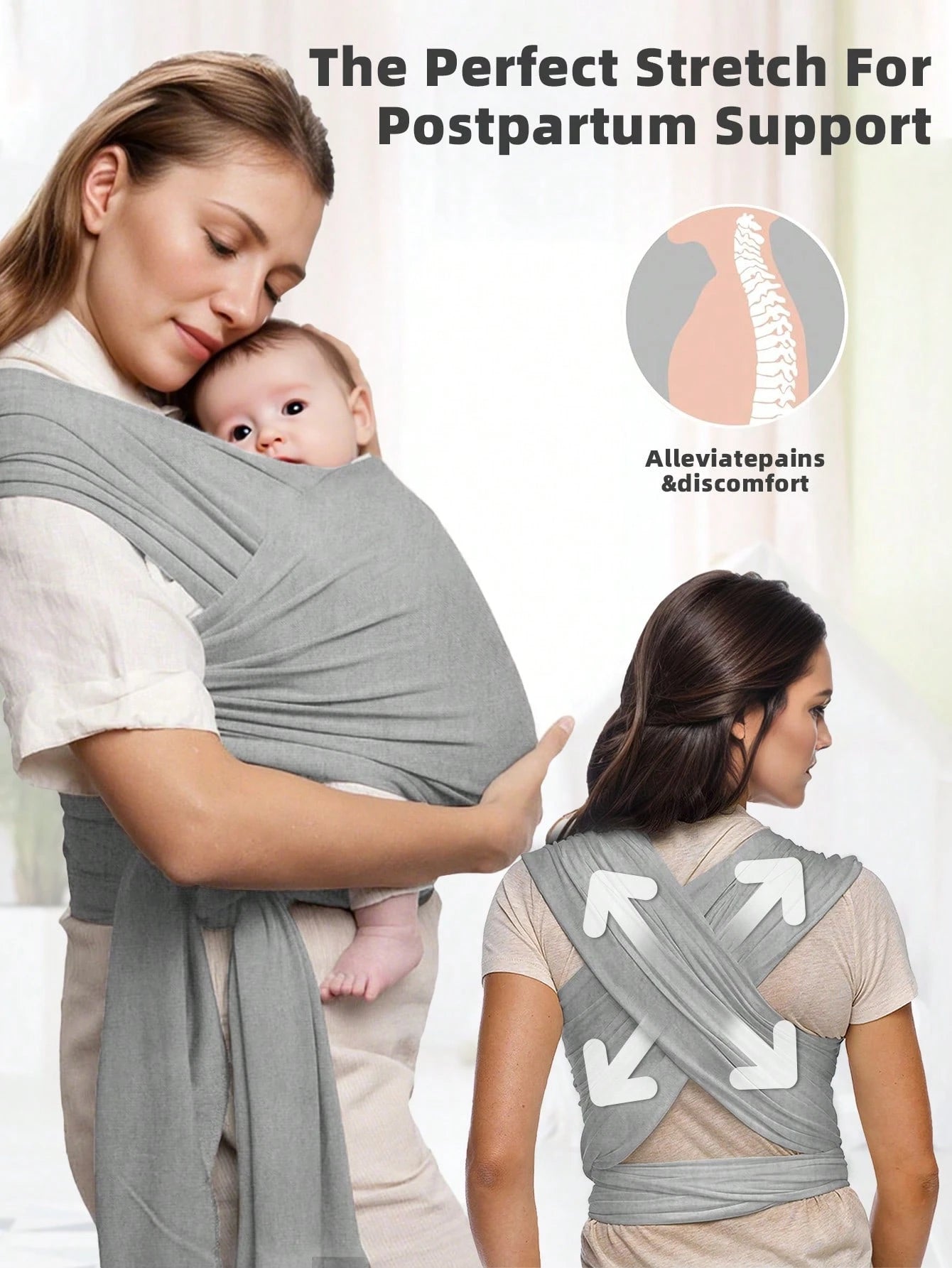 Wrap Carrier- Original Baby Carrier Wrap Sling For Newborns- Baby Wearing Essentials- Newborn Wrap Swaddle Holder, Newborn To Toddler Infant Sling