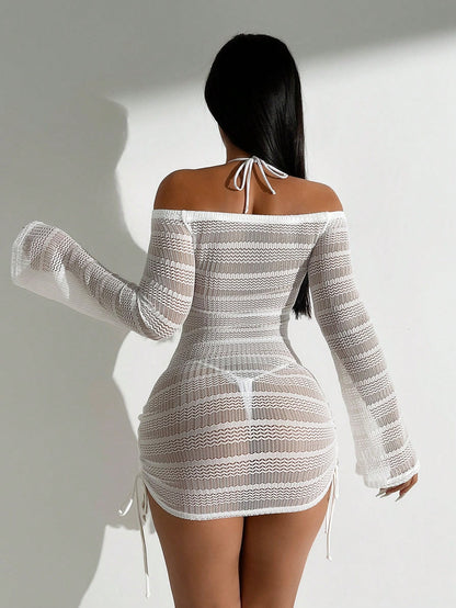 X Sofía Suescun Swim SXY Summer Beach Women's Hollow Out Off Shoulder Dress