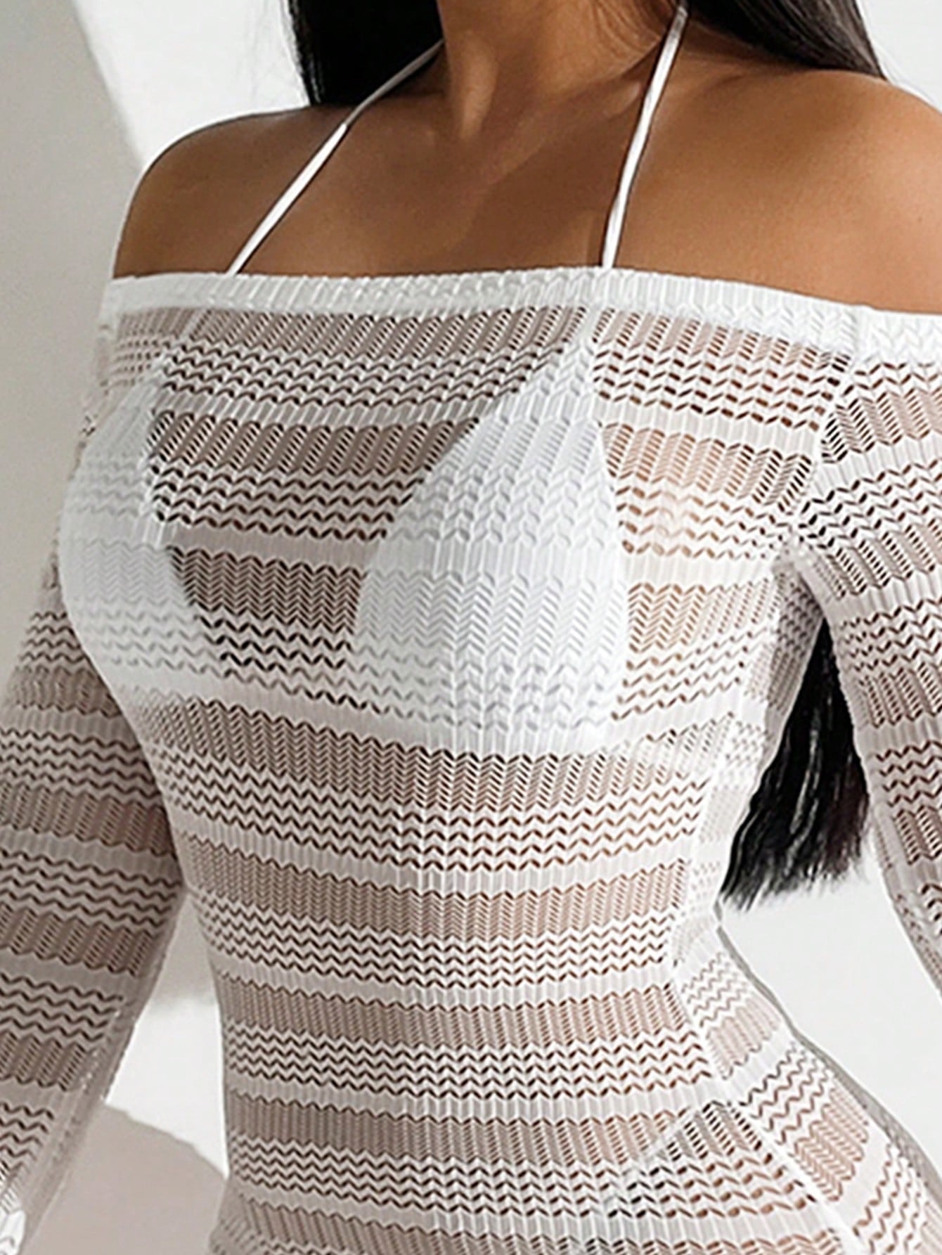 X Sofía Suescun Swim SXY Summer Beach Women's Hollow Out Off Shoulder Dress