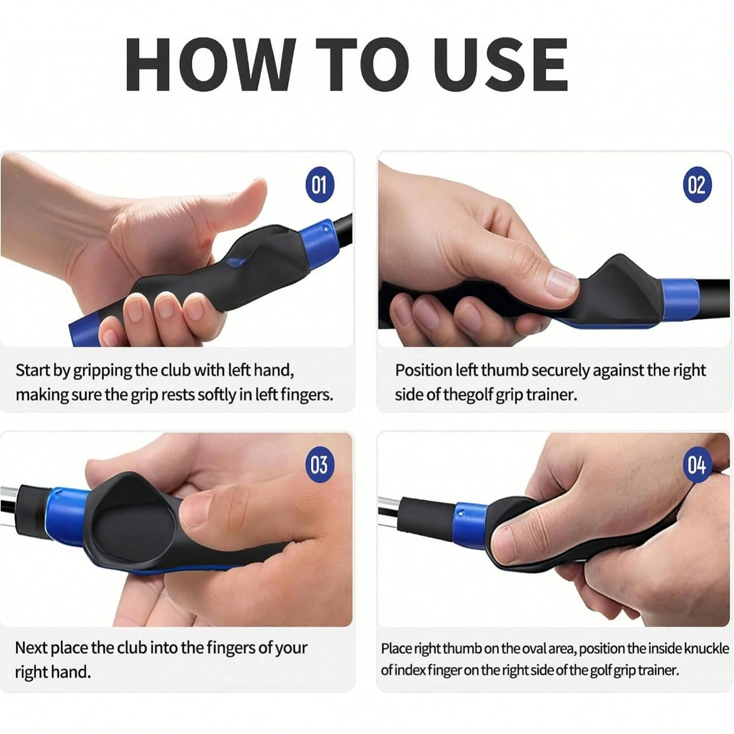 XISIYUJZ Golf Club Grip Trainer, Right-Handed Grip Trainer, Golf Club Grip And Swing Training Aid, Helps Golfers Maintain Correct Grip Posture, Can Be Installed On Most Golf Club Grips