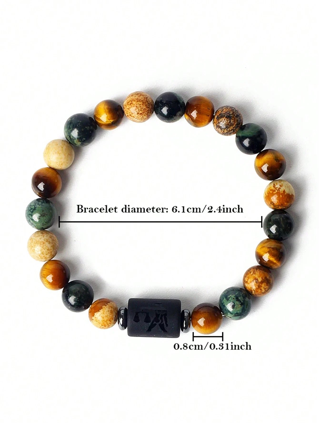YAUKIA Boho Tiger'S Eye Luck Bracelet, Featuring 12 Zodiac Signs Jacaranda, And Beaded Gemstones, Perfect For Virgo, Leo, Libra Friendship Jewelry Gift