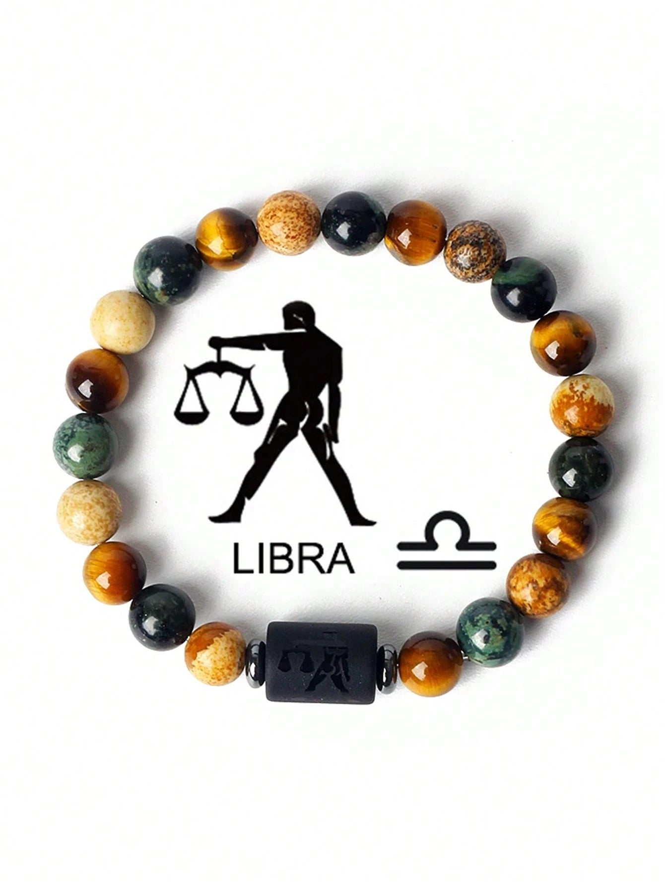 YAUKIA Boho Tiger'S Eye Luck Bracelet, Featuring 12 Zodiac Signs Jacaranda, And Beaded Gemstones, Perfect For Virgo, Leo, Libra Friendship Jewelry Gift