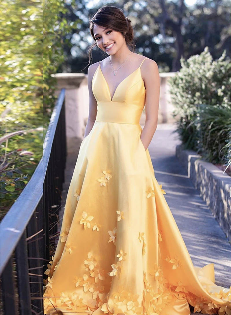 Yellow Long Formal Gown - Prom Dress