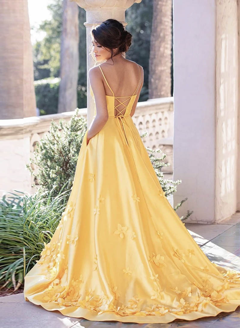 Yellow Long Formal Gown - Prom Dress