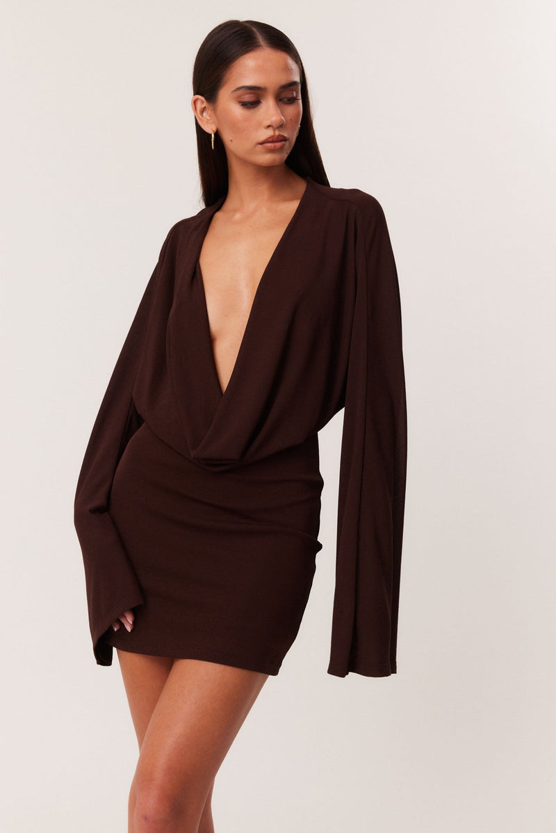 Yolanda Mini Dress - Chocolate