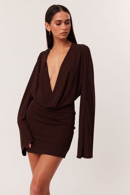 Yolanda Mini Dress - Chocolate