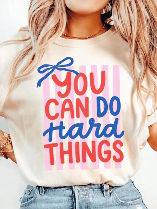 You Can Do Hard Things Shirt, Coquette Motivational Teacher Shirt, Mental Health Tee, School Counselor Gift, Therapist Shirt