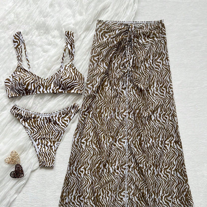 Zebra Print Camisole Top Paired Beach Vacation Summer