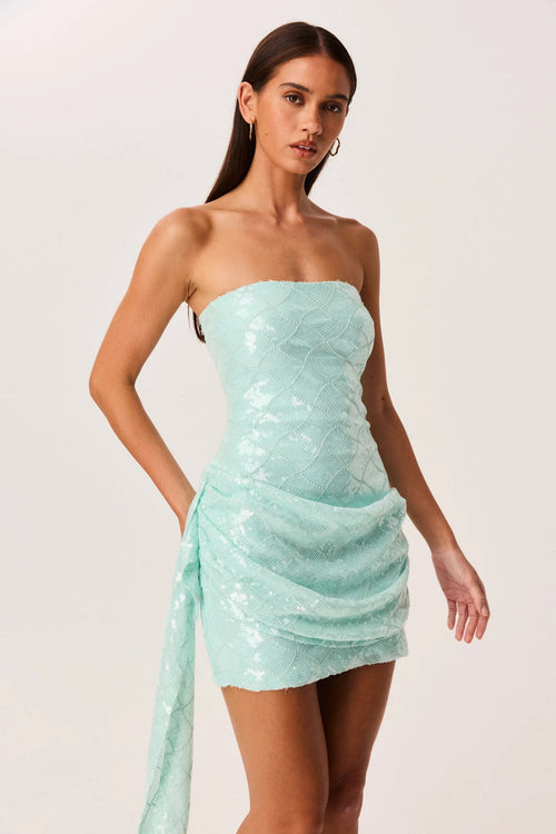 Zephyra Mini Dress - Aqua