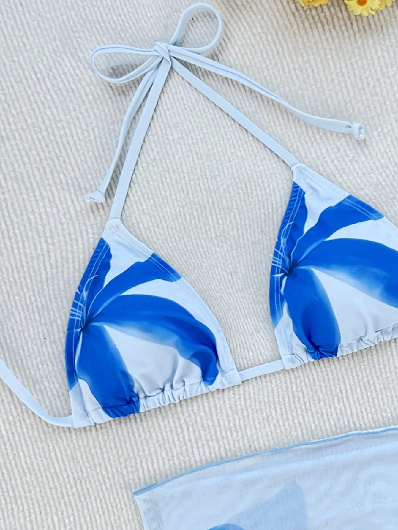 Zestiva 3pcs/Set Women's Floral Print Halter Neck Tie Back Sexy Bikini Swimwear For Beach Resort For Summer Beach Vacation