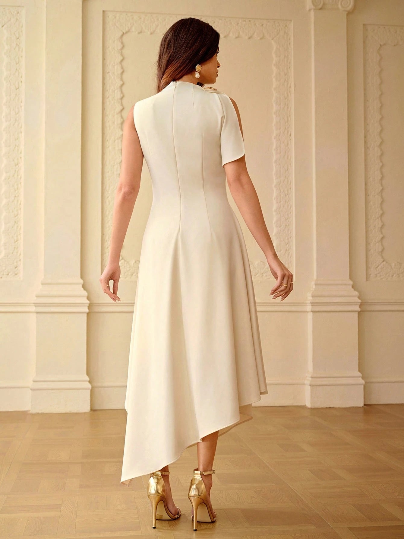 ZEYLAH Asymmetric Hem Slip Dress, Spring/Summer