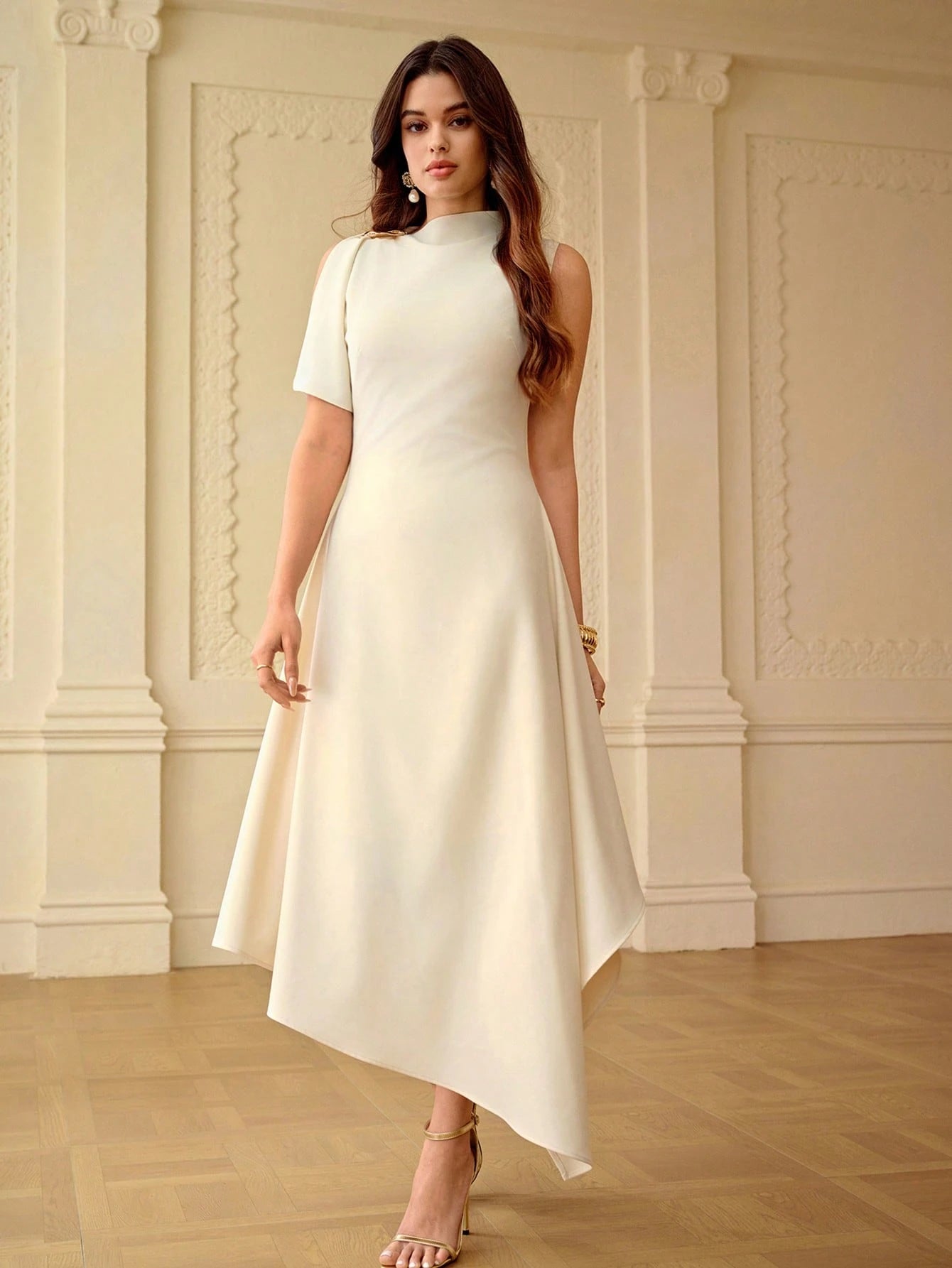 ZEYLAH Asymmetric Hem Slip Dress, Spring/Summer
