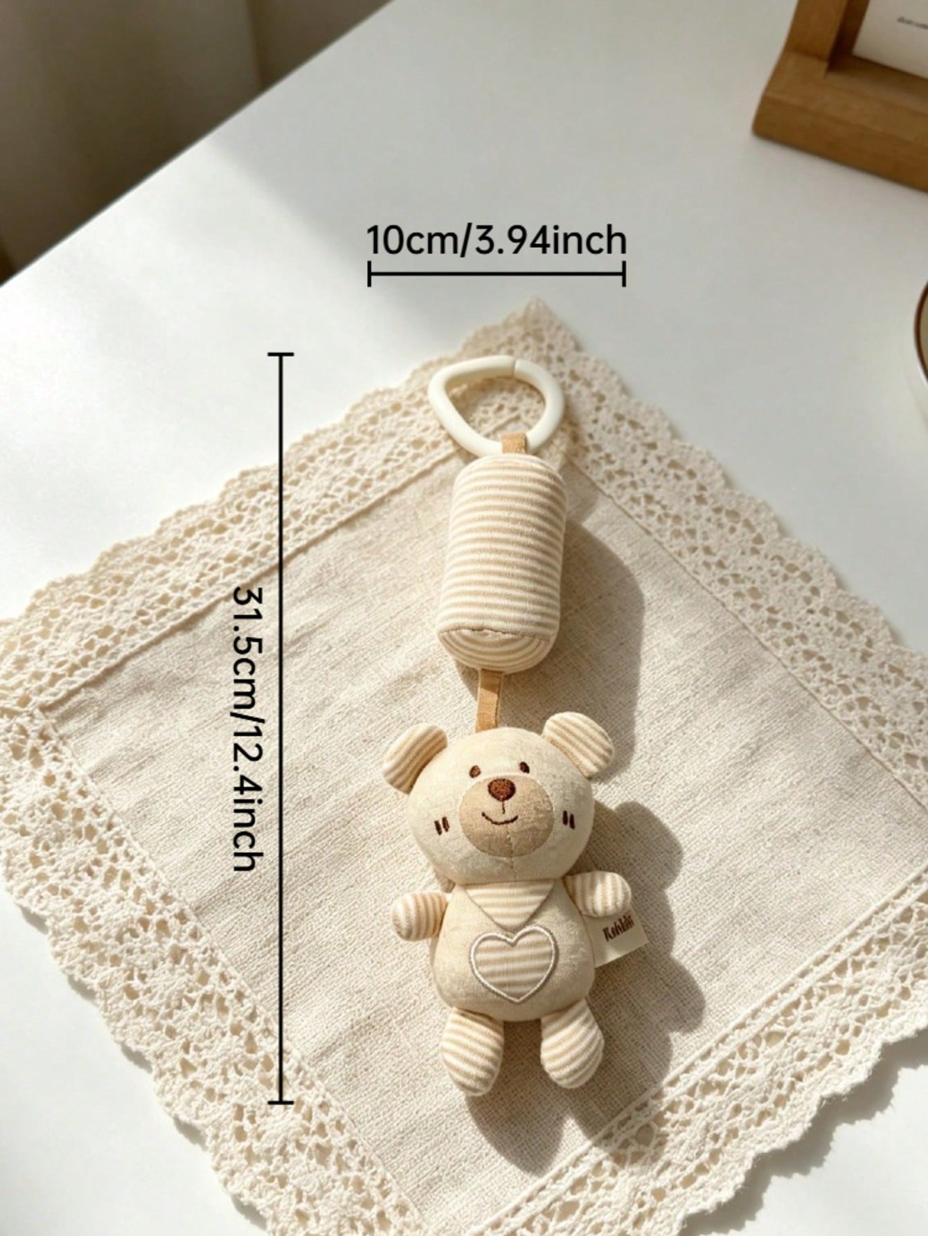 zootime 1pc Baby Stroller Hanging Wind Chime Toy, Portable Car Seat Soothing Toy, Open Hanging Ring Design For Travel, Built-In Wind Chime, Cute Embroidery Design, Newborn Sensory Toy, Helps Develop G